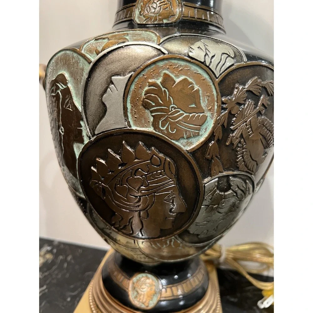 Vintage Frederick Cooper Antique Coins Jar 3 Way Table Lamp 30.75